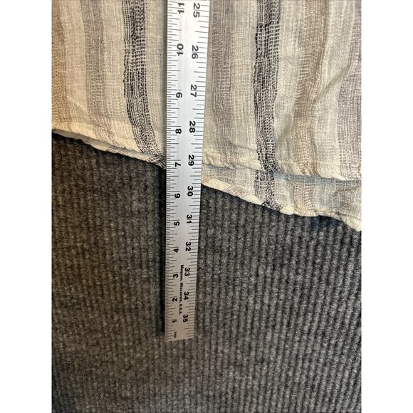 Heroes And Dreamers Womens Popover Blouse Sz 1X Linen Blend Striped Neutral Boho - Picture 6 of 6